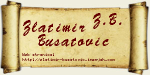 Zlatimir Bušatović vizit kartica